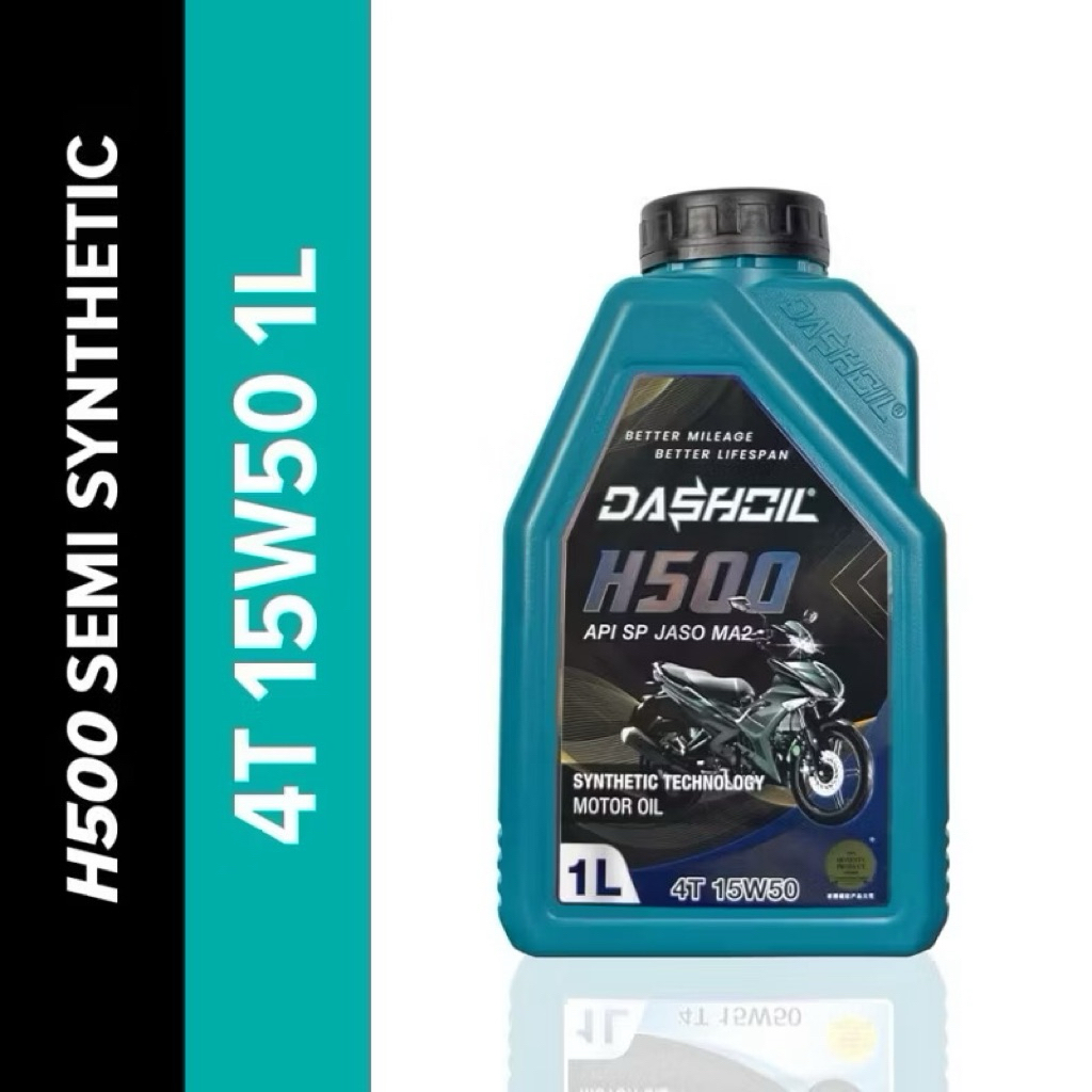 DASHOIL 4T 15W50 1L SEMI SYNTHETIC SN MOTORCYCLE ENGINE OIL MINYAK HITAM PELINCIR MOTOR MOTOSIKAL EX5 DASH LAGENDA LC135