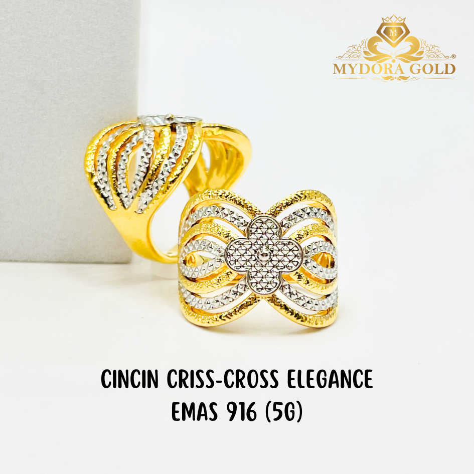MYDORA Cincin Criss-Cross Elegance (5G) l EMAS 916/22K