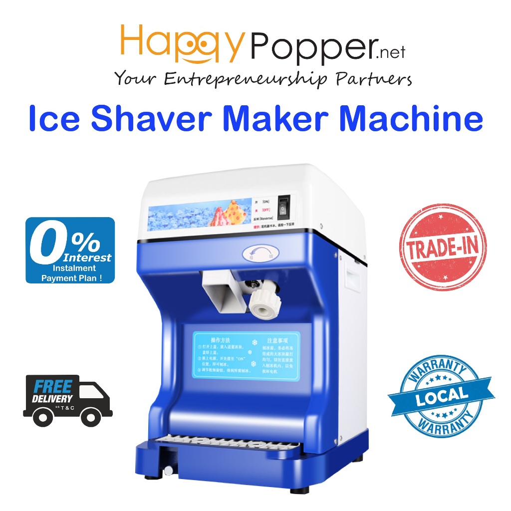 HAPPYPOPPER Pengisar Ais Kacang Mesin Commercial Ice Crusher Shave Shaver ABC Cendol Machine Maker 商用电动刨冰机