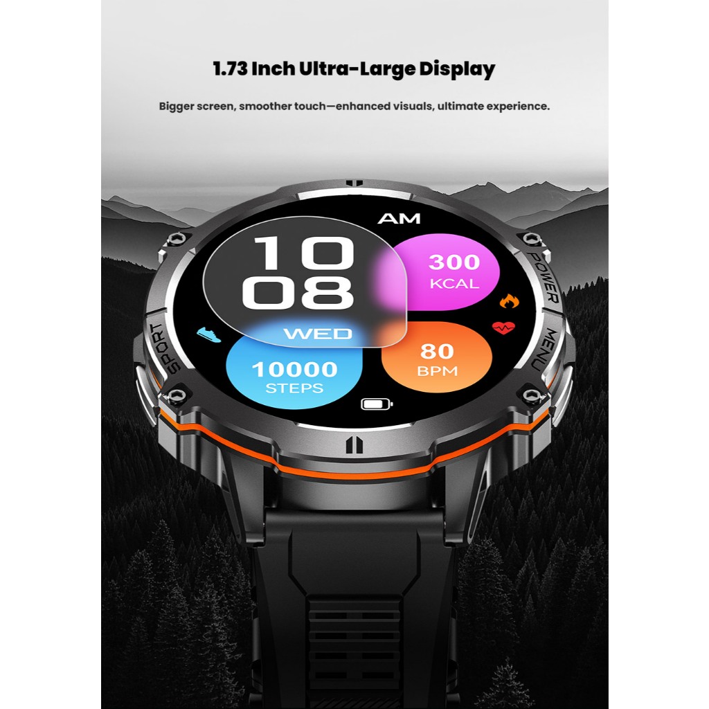 2026 OUTDOOR HARDCORE SMART WATCH AMOLED AI CHATGPT SPORT BLUETOOTH CALL WATERPROOF BIOMETRIC