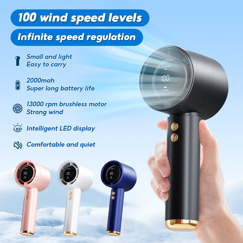 Portable Handheld Fan 120 Gear Silent Strong Rapid Drying Quiet Operation Ideal for Outdoor Adventure Kipas Angin