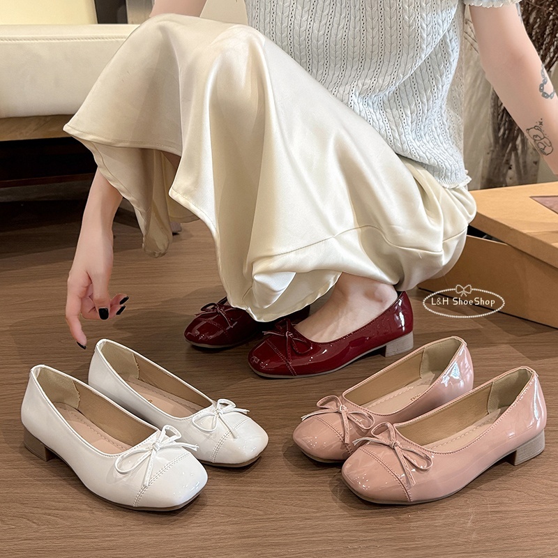 ?Shipped within 24H?Kasut Ballet Gaya Retro Perancis Berhias Riben ballet shoes
