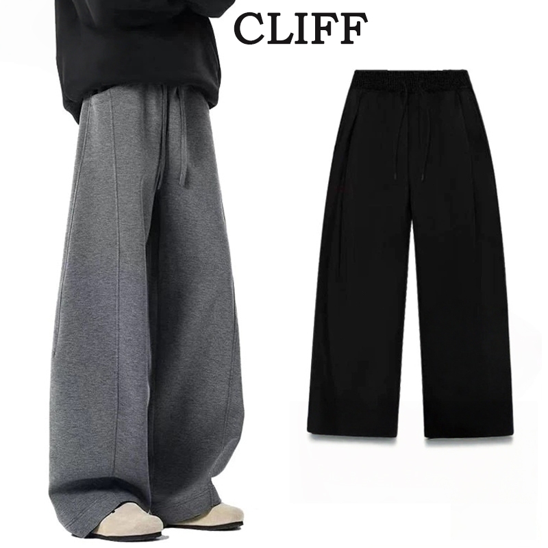 【Tempat Malaysia】CLIFF men seluar slack hitam lelakis lacks panjang peluh longgar kasual Kelabu Unis Grey trousers