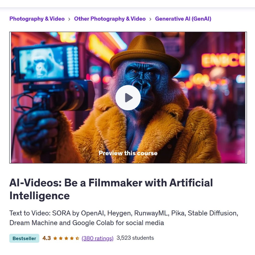 Make Ai Video Course - AI-Videos: Be a Filmmaker with Artificial Intelligence