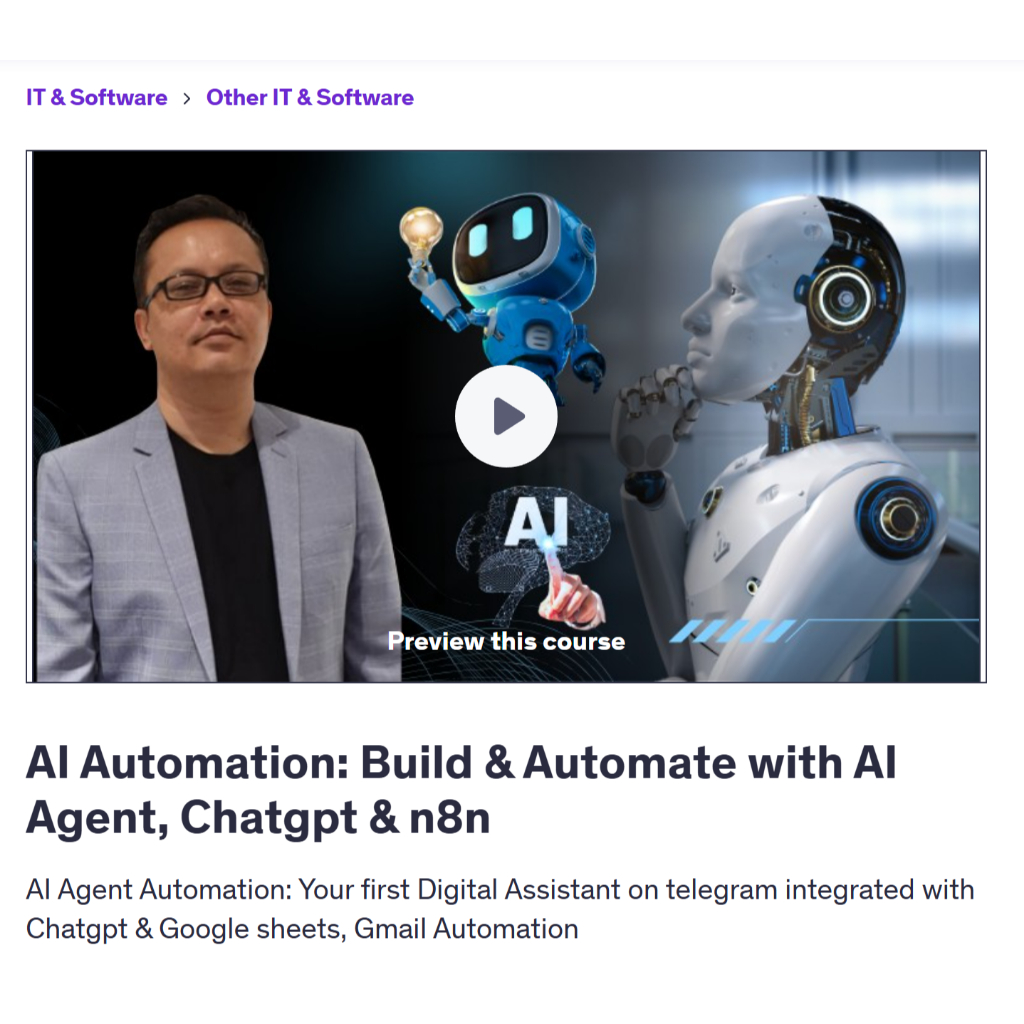 Ai n8n Video Course-AI Automation: Build & Automate with AI Agent, Chatgpt & n8n