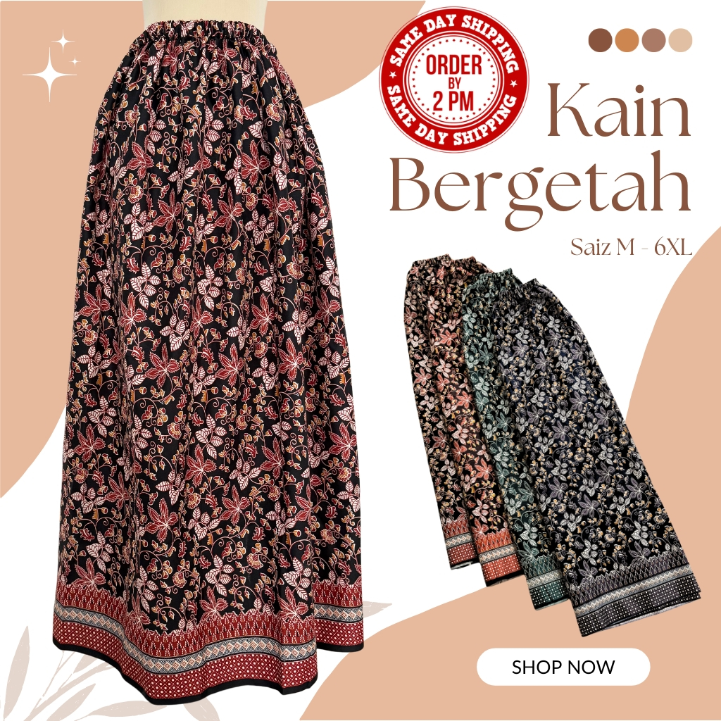 QQ HOUSE Kain Berpantang Bergetah Plus Size / Confinement Sarong / Kain Batik Instant / Skirt Kembang - Ready Stock