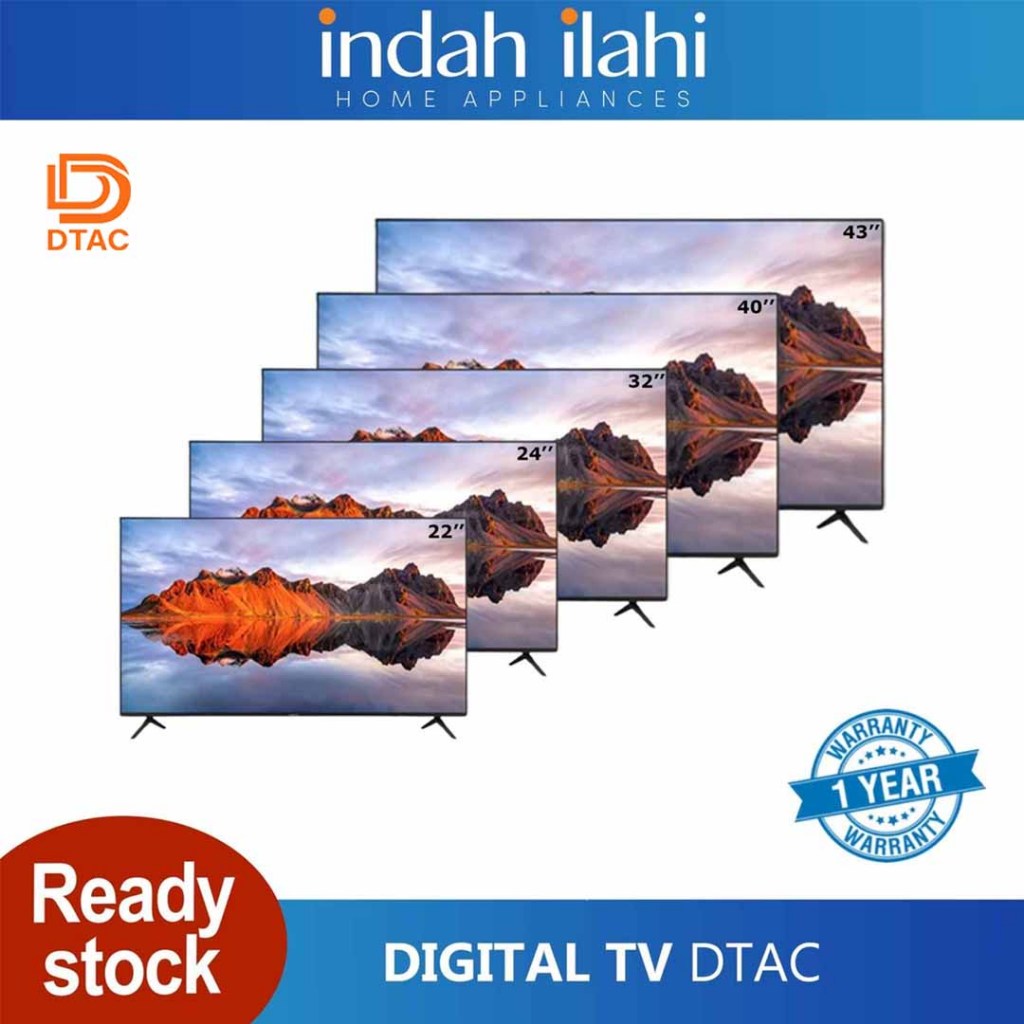 Dtac Televisyen Digital LED TV 22" / 24" / 32" / 40" / 43" DIGITAL TV