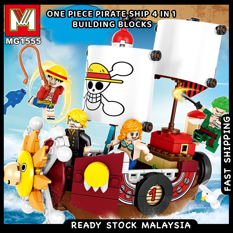 MG 1555 One Piece Pirate Ship Going Merry Luffy Chopper 4 in 1 Figure Building Blocks Block Toys for