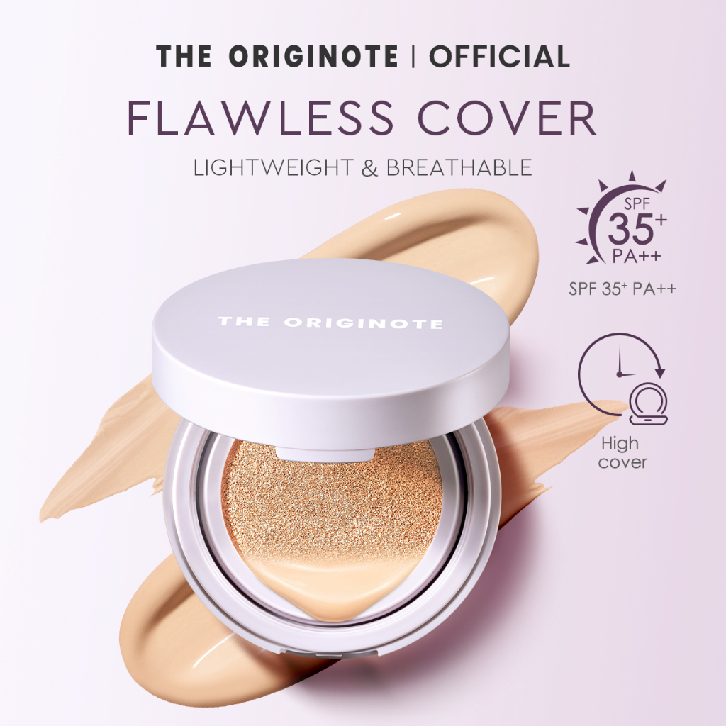 The Originote High Cover Serum Cushion - Oil Control Cushion foundation - Makeup Base with a light texture on the face