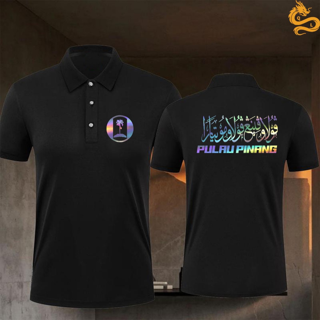 Baju Malaysia Polo Fit Printed PULAU PINANG  Polo cotton T-shirt M-3XL