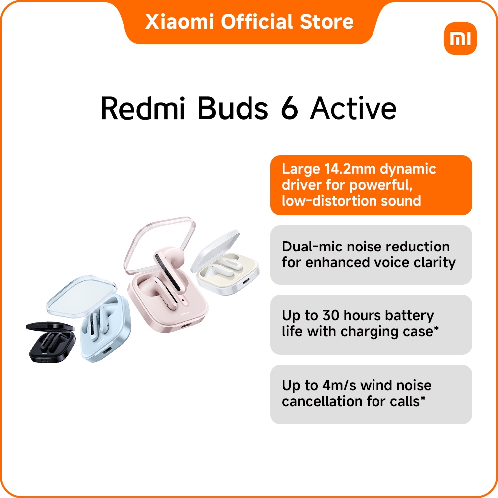 REDMI Buds 6 Active Dual-mic noise reduction/Up to 30 hours battery life*/TWS earphone