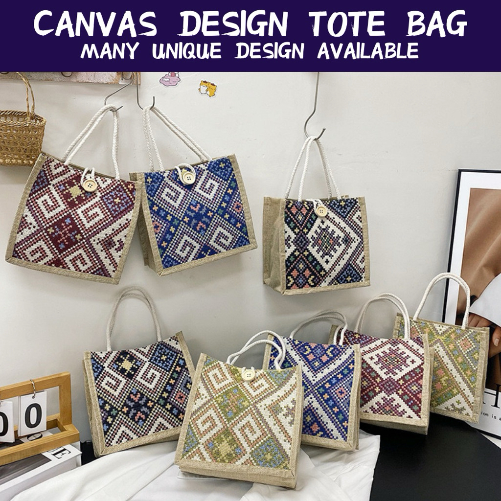 【 UNIQUE DESIGN 】Japan Canvas Design Tote Bag Door Gift Shoulder Beg Sling Bags Eco Shopping Bag Small Handbag Gift Bag