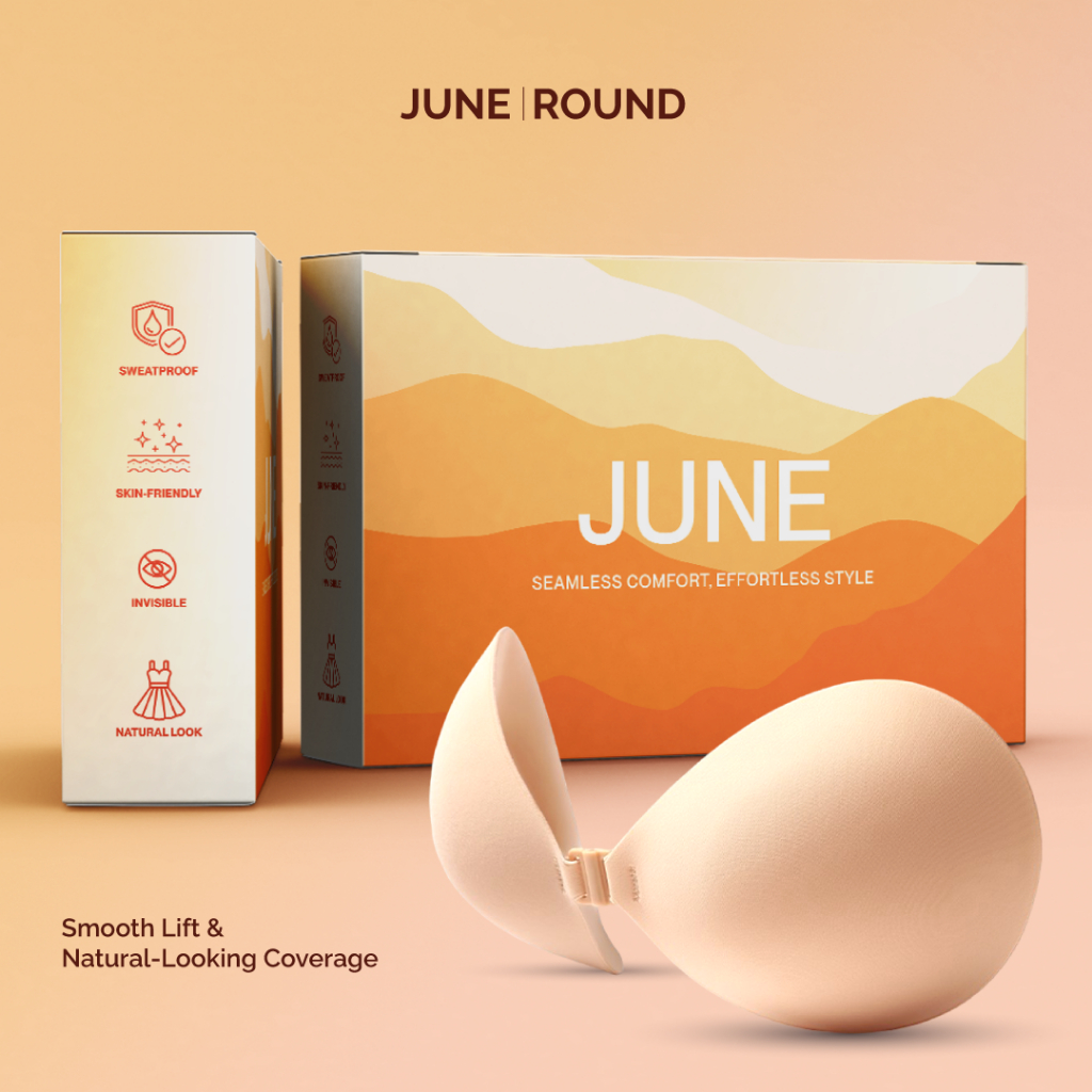June Round Nubra Strapless Bra Adhesive Bra Nubra Push Up Stick-on Bra Push Up Silicone Reusable Bra