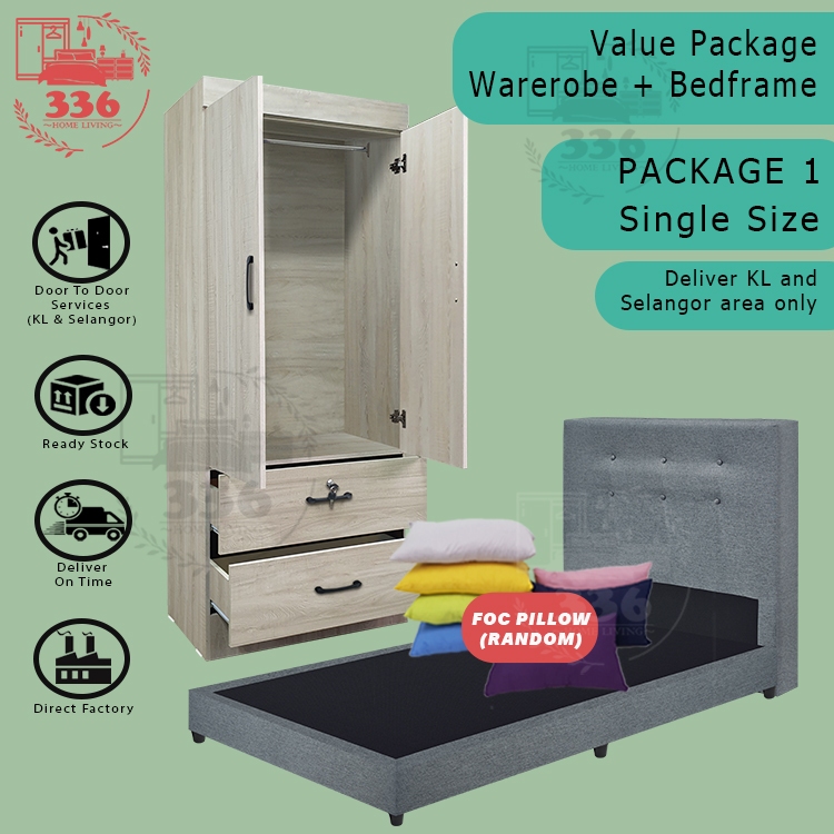 ?SIAP PASANG? (KAWASAN LEMBAH KLANG) - SAIZ 3 KAKI PAKEJ MAMPU MILIK/AFFORDABLE PACKAGES/实惠家私配套 - SINGLE SIZE