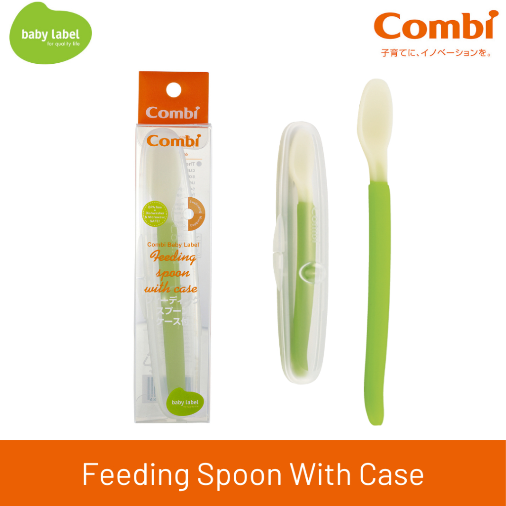 Combi Baby Label Feeding Spoon With Case | Applicable Age: 5 Months+