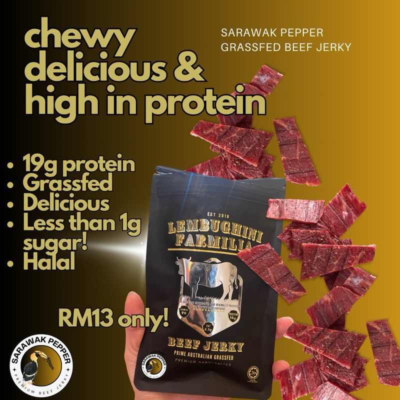 Halal Australian Grass Fed Beef Jerky - Sarawak Pepper