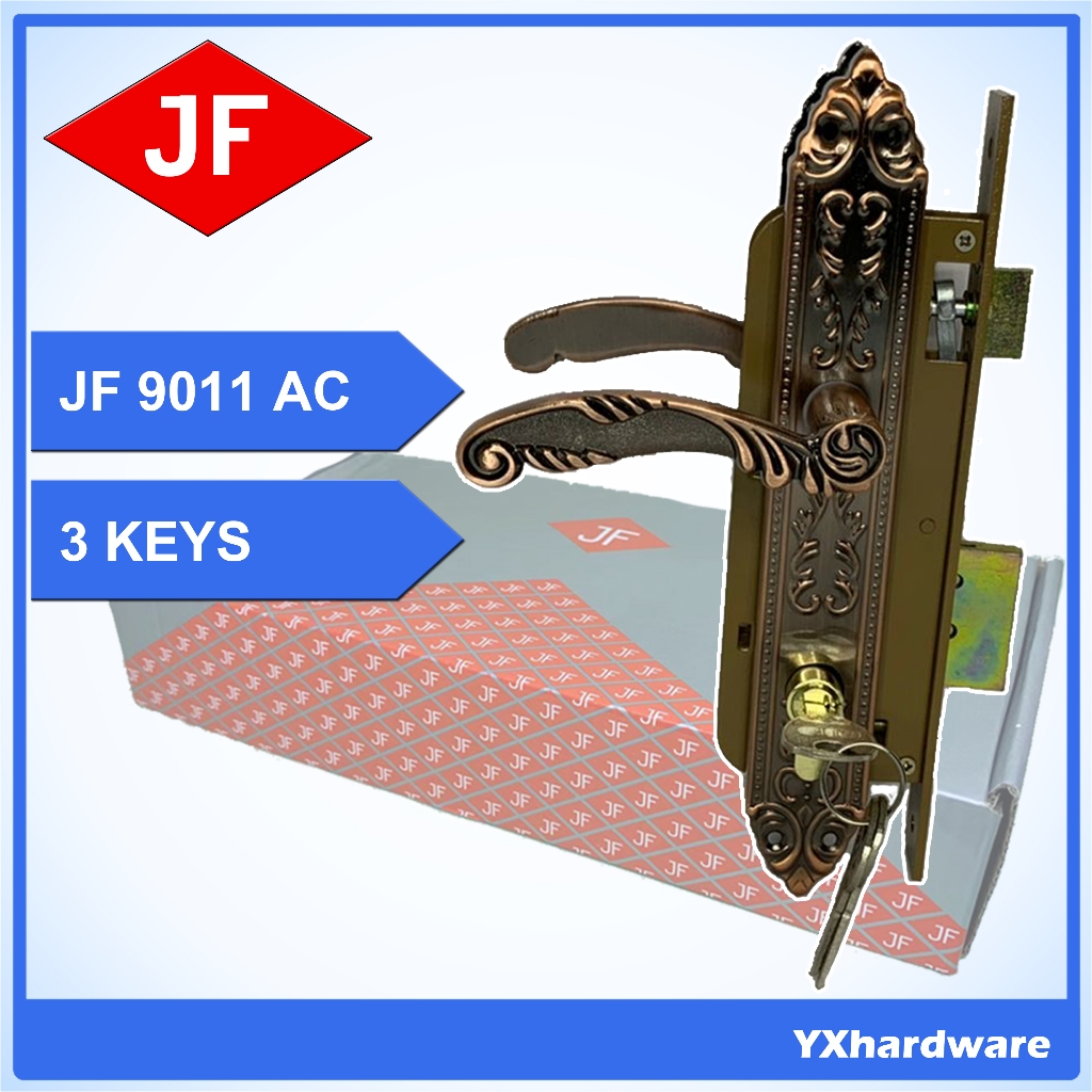 JF 9011 AC GRILLE DOOR LOCK MORTISE LOCK ENTRANCE DOOR IRON DOOR GATE LOCK METAL DOOR HANDLE DOOR LOCK KUNCI PINTU