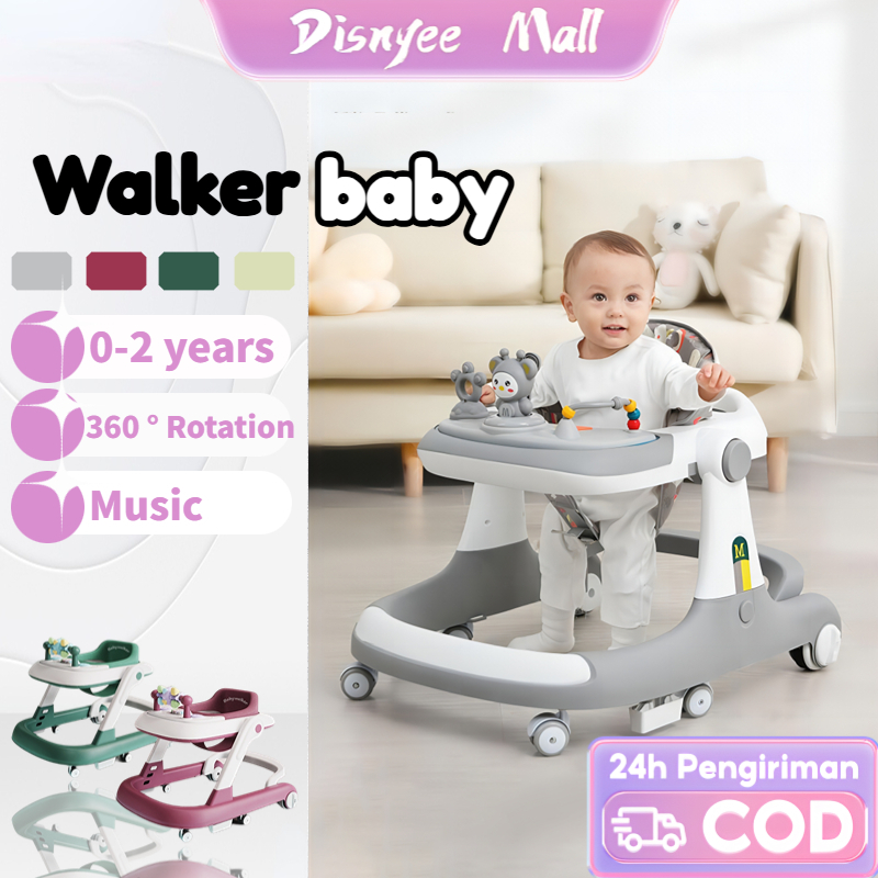 Baby walker with music Advanced Adjustable Heights walker baby murah Pejalan kaki bayi baby Push 学步车