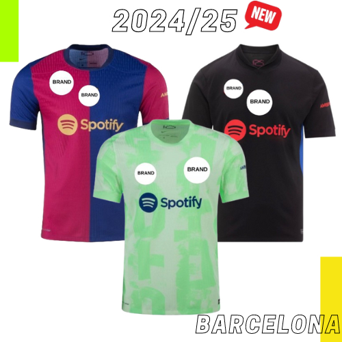 (NEW) Barcelona Home Away 3rd Kit 2024/25 Football Jersey La Liga Jersey Jersi Bola Sepak Murah Kualiti Kelab Barcelona