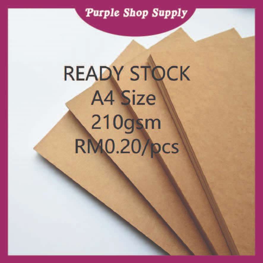 Kraft Paper A4 210gsm / Kertas Kraft / Craft Paper / Craft Card / Brown Card / Brown Paper / Kraft Card