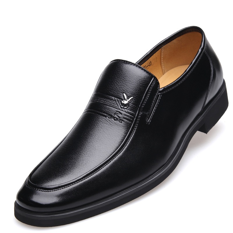 【Free Socks】New Black Leather Shoes for Men Korean School Shoes Office Business Formal Shoes for Mens Comfortable