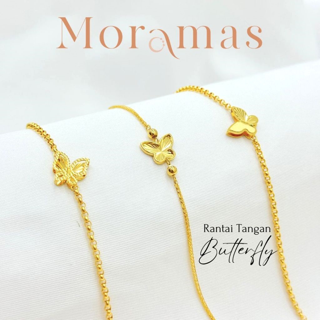 Moramas BUTTERFLY Bracelet 916 Gold/ Rantai Tangan RAMA-RAMA Emas 916 / 蝴蝶手链916金