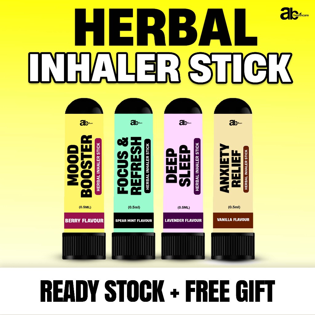HERBAL INHALER AROMATHERAPHY AB HEALTHCARE ORI (STRESS & ANXIETY RELIEF, DEEP SLEEP, FOCUS AND FEFRESH, MOOD BOOSTER)