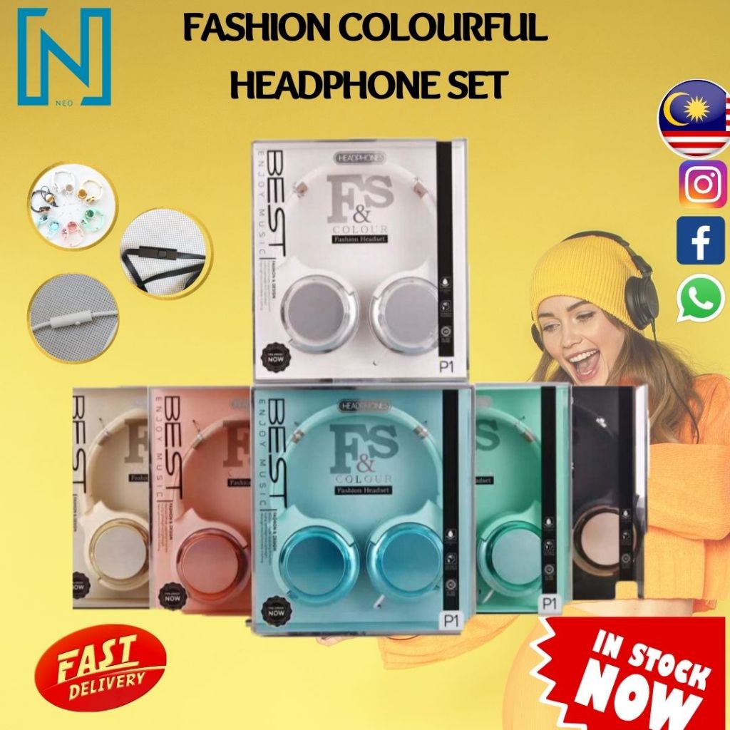 ☆FASHION HEADPHONE☆ F&S COLOURFUL HEADPHONE SET HE012