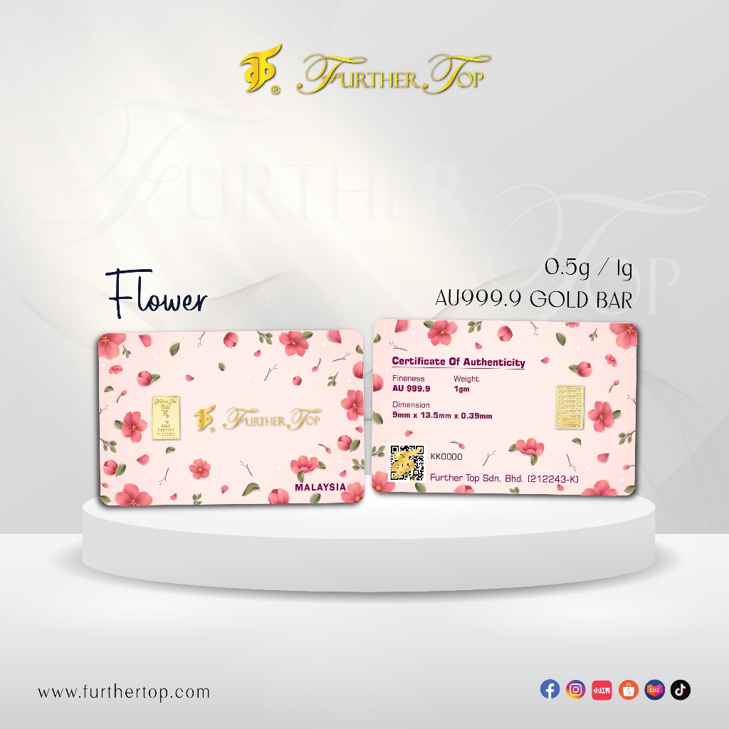 FURTHER TOP 999.9 Gold Bar ( 0.5g / 1g ) - FLOWER&hellip;