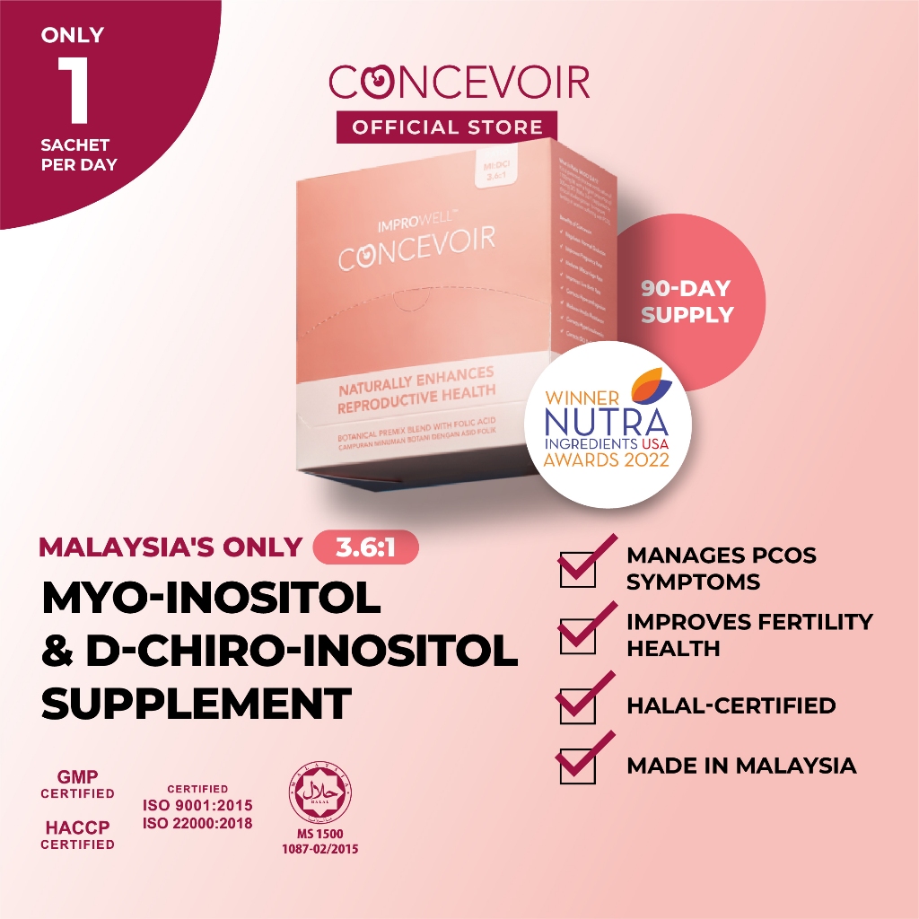 CONCEVOIR | Myo-Inositol & D-Chiro-Inositol Supplement (90 Sachets) | PCOS | Fertility | Hormonal Imbalance | Menstrual✨