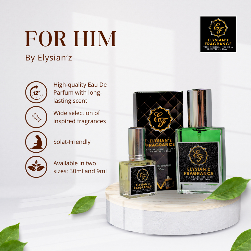 Elysian’z Men’s Collection Eau De Parfum – Premium Grade & Long-Lasting | Gred Premium & Tahan Lama