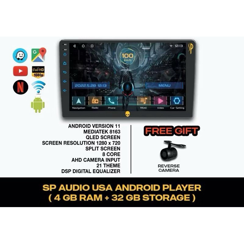 4GB 32GB SP AUDIO USA CAR ANDROID PLAYER FULL HD [9"INCH/10.1"INCH]QLED Car Player Youtube T3L T3 DSP T5