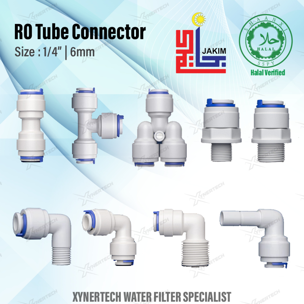 1/4" Fitting For RO Tube Halal Certified Suitable For Water Dispenser Use 4UE4 4U4 4MC4 4UT44 4ME2 4ME4