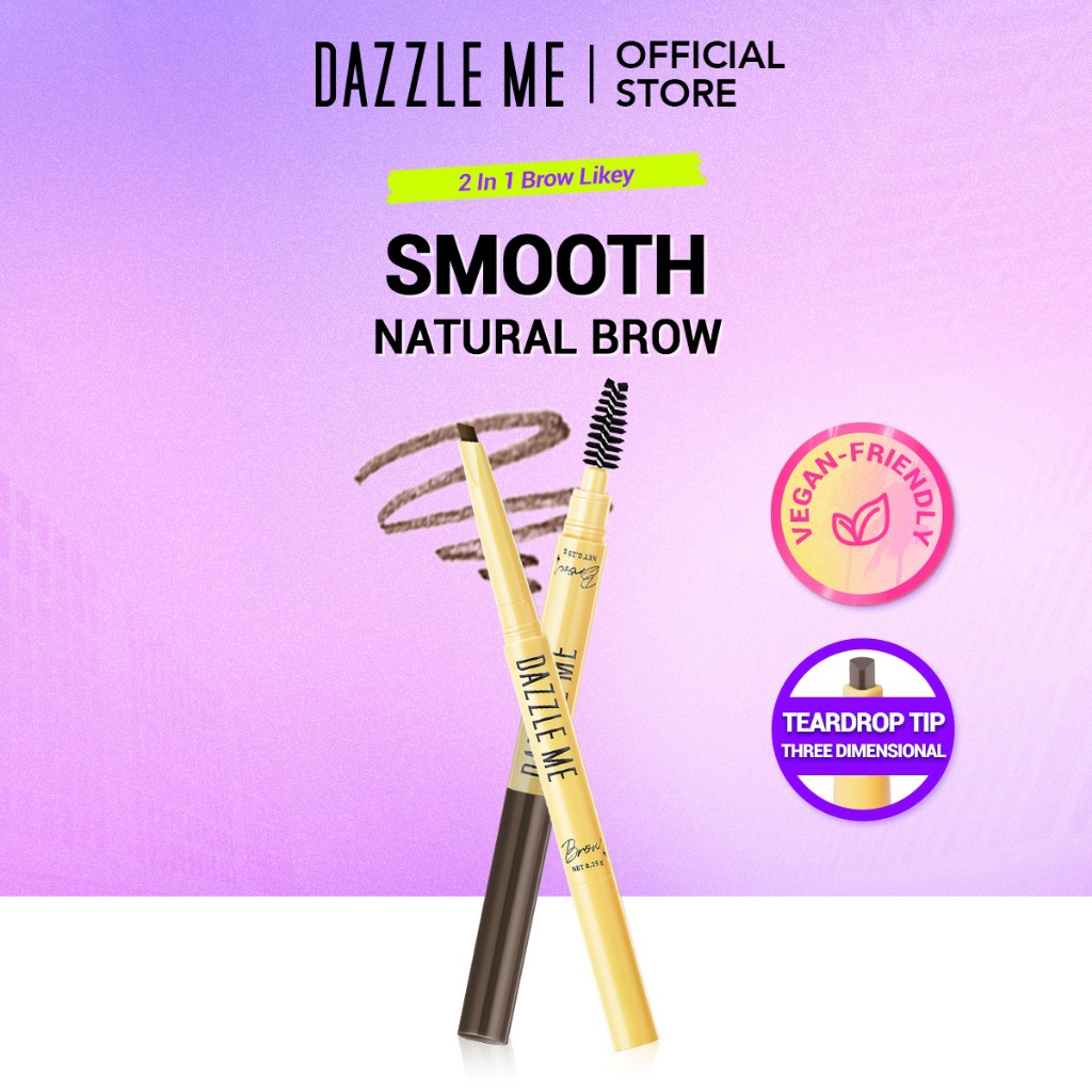 [LOCAL SHIPPING] DAZZLE ME 2 In 1 Brow Likey Brow Pencil with Smooth-glide Formula (0.25g)