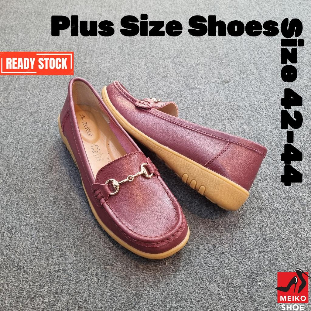 Plus Size Kasut Size Besar Size 42-44 Women Loafers Moccasin Shoes Red 8010-2XL