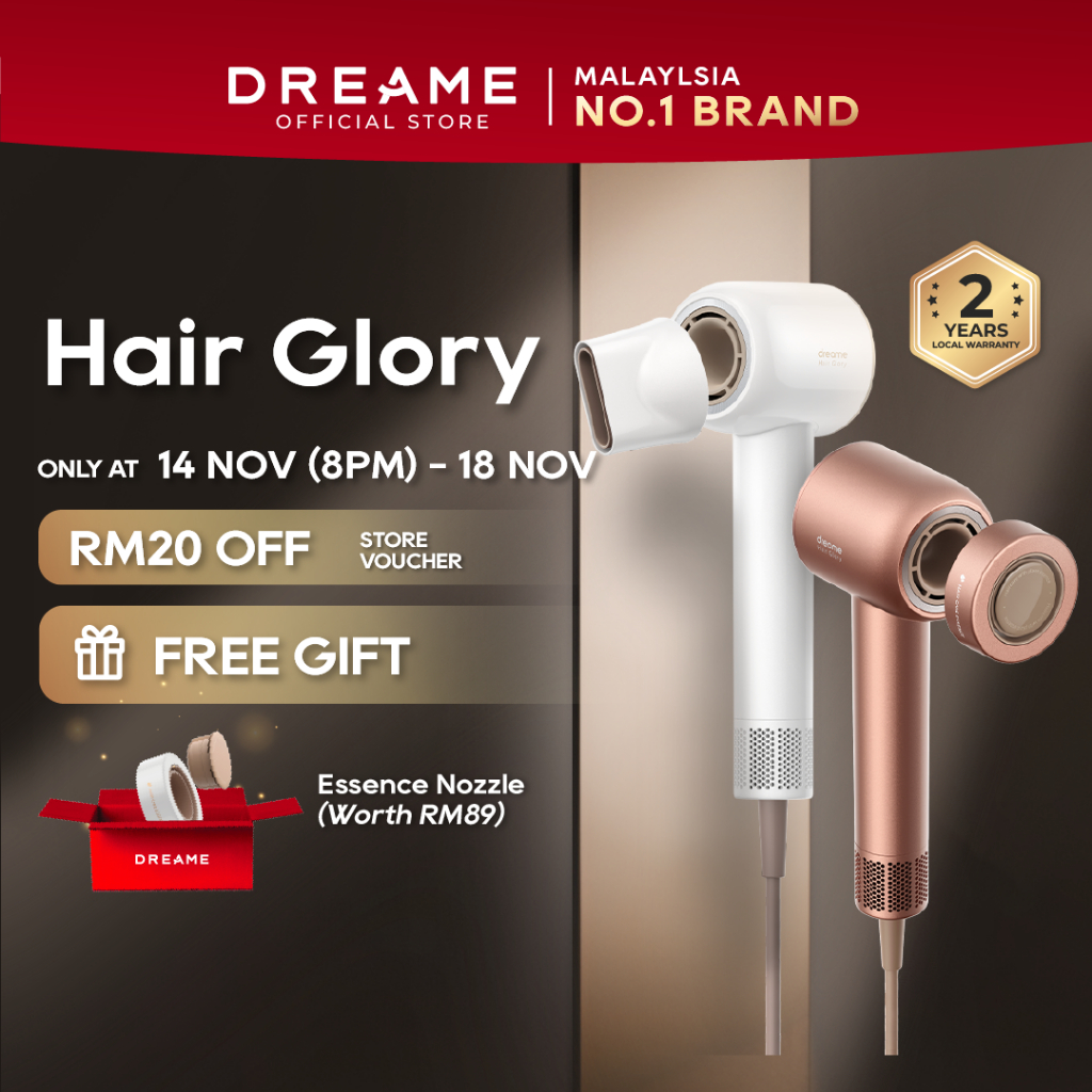 Dreame Glory/ Glory Pro High Speed Hair Dryer | Perfumed Hair Essence | 2 Mins Dry | 300Million Negative Ion 追觅韶光香氛高速吹风机