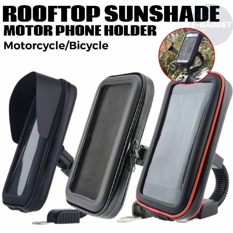 ROOF SUNSHADE SIDE MIRROR HANDLEBAR MOTORCYCLE PHONE HOLDER MOTOR BIKE BICYCLE PHONE HOLDER MOTOR PHONE HOLDER 摩托车防水支架