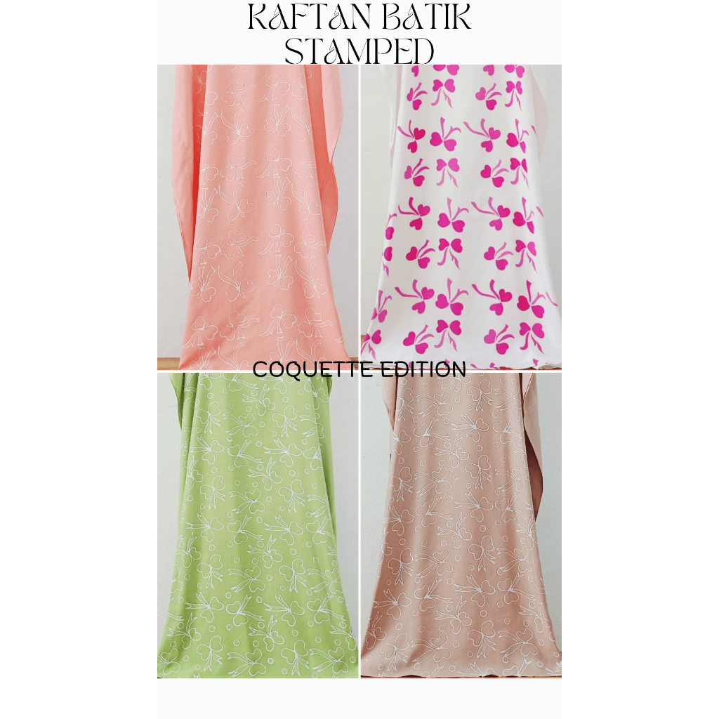 KAFTAN BATIK STAMPED BATIK KELANTAN BAJU KELAWAR KAFTAN COQUETTE