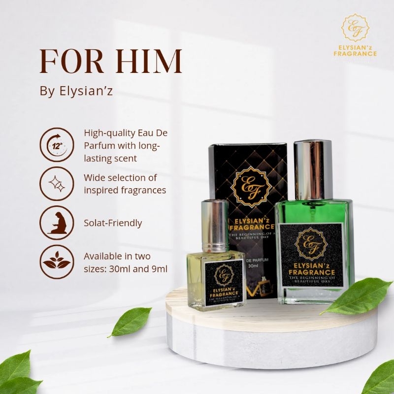 Elysian’z Men’s Collection Eau De Parfum – Premium Grade & Long-Lasting | Gred Premium & Tahan Lama