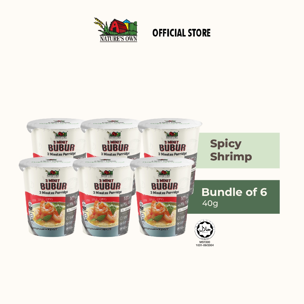 Nature’s Own Instant Cup Porridge Bundle - Spicy Shrimp (6 Pcs)