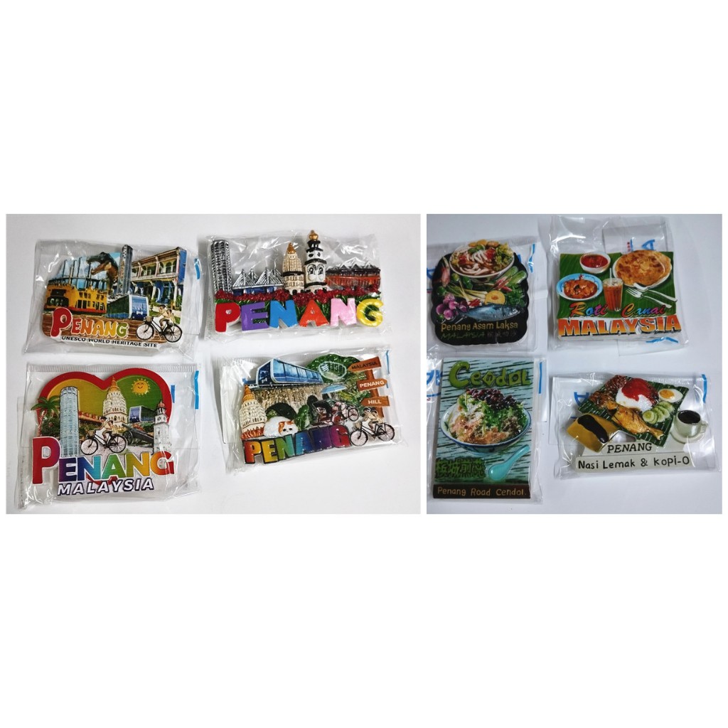 Penang Street Art Penang food Resin Fridge Magnet collection souvenir