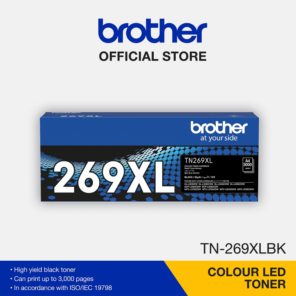 Brother TN-269XL C/M/Y/BK Genuine Colour Toner Cartridge, Cyan/Magenta/Yellow, Black Page Yield up to 2,300 pages