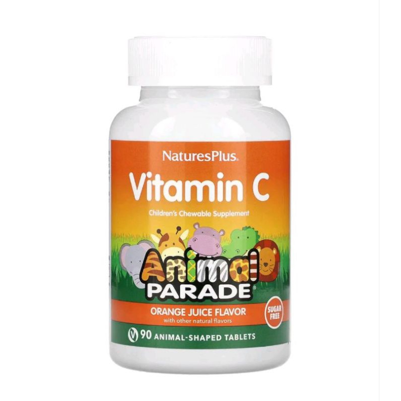 NATURE'S PLUS Vitamin C, Sugar Free, 90 Animal-Shaped Tablets