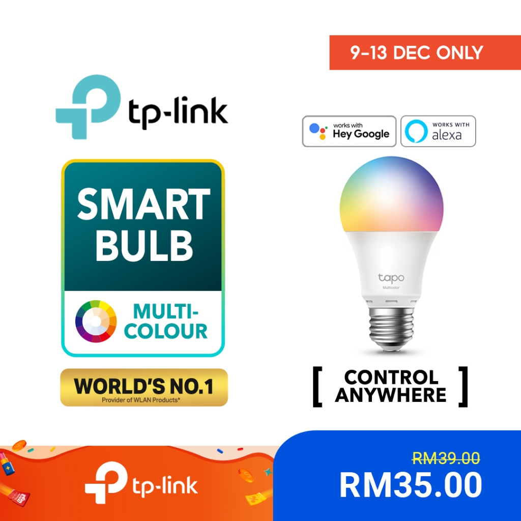 TP-Link Smart Light Bulb Tapo L530E Smart Multicolour LED Bulb E27 WiFi APP Control