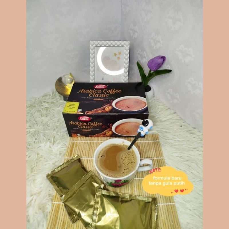 Skash Arabica coffee classic kopi Arabik dengan campuran ginseng dan tongkat Ali tanpa gula putih/kopi tongkat ali
