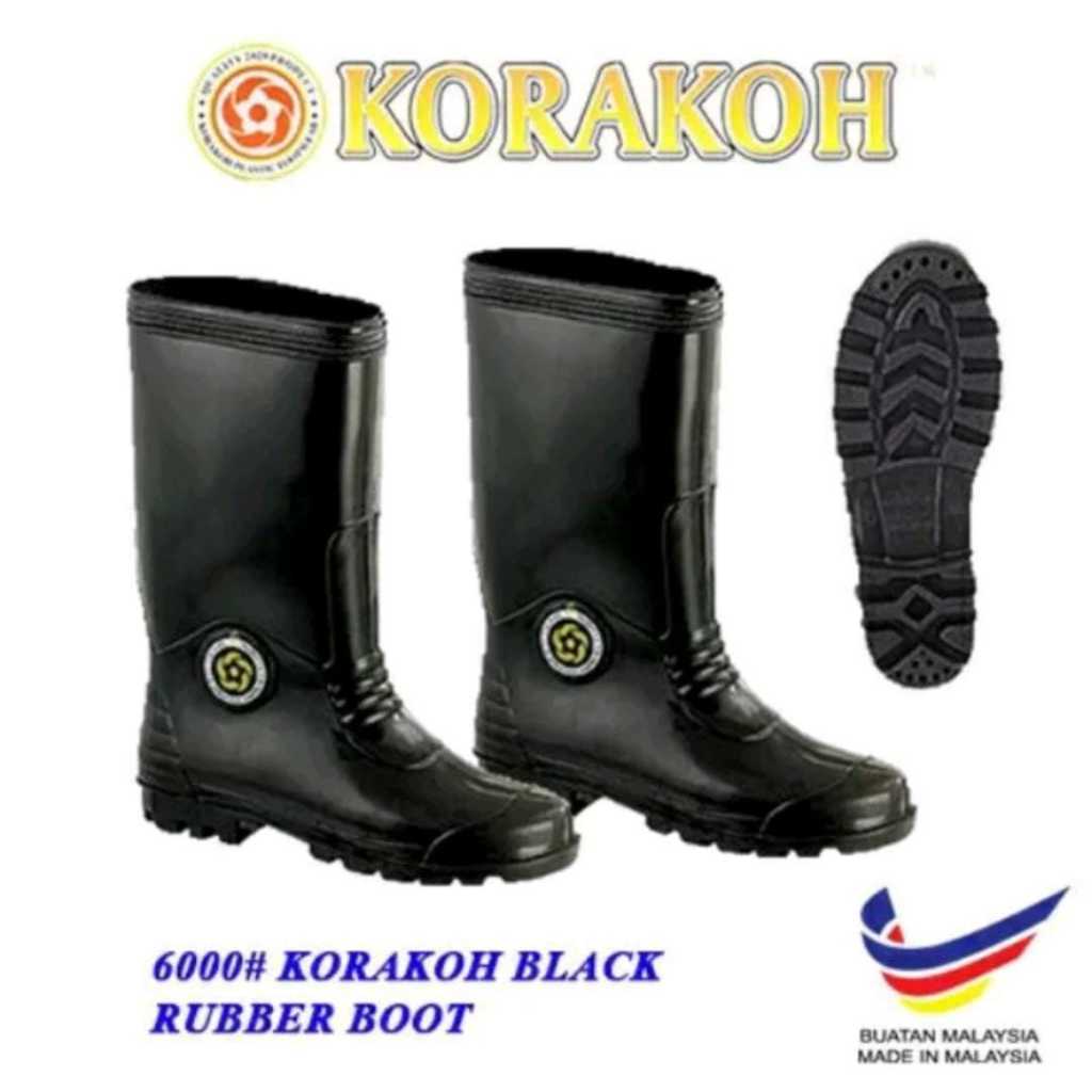 KORAKOH SAFETY RUBBER BOOT Quality Rubber Rain Boots Kasut Air Getah Kasut Hujan Kasut Kebun M6000