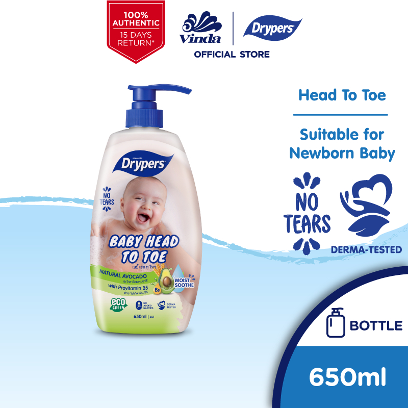 Drypers Baby Head to Toe - Oat/Fruit/Avocado/Almond/Shea Butter (650ml)