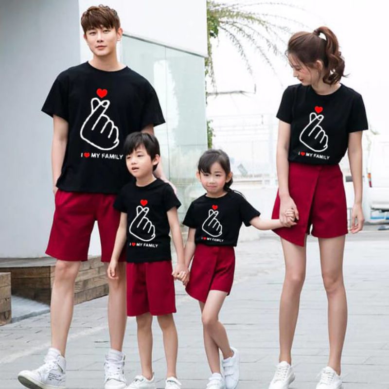 ️i Love My Family Dad Mom Kid Baby Family Matching Outfits Family Tee Summer Shirt Clothes