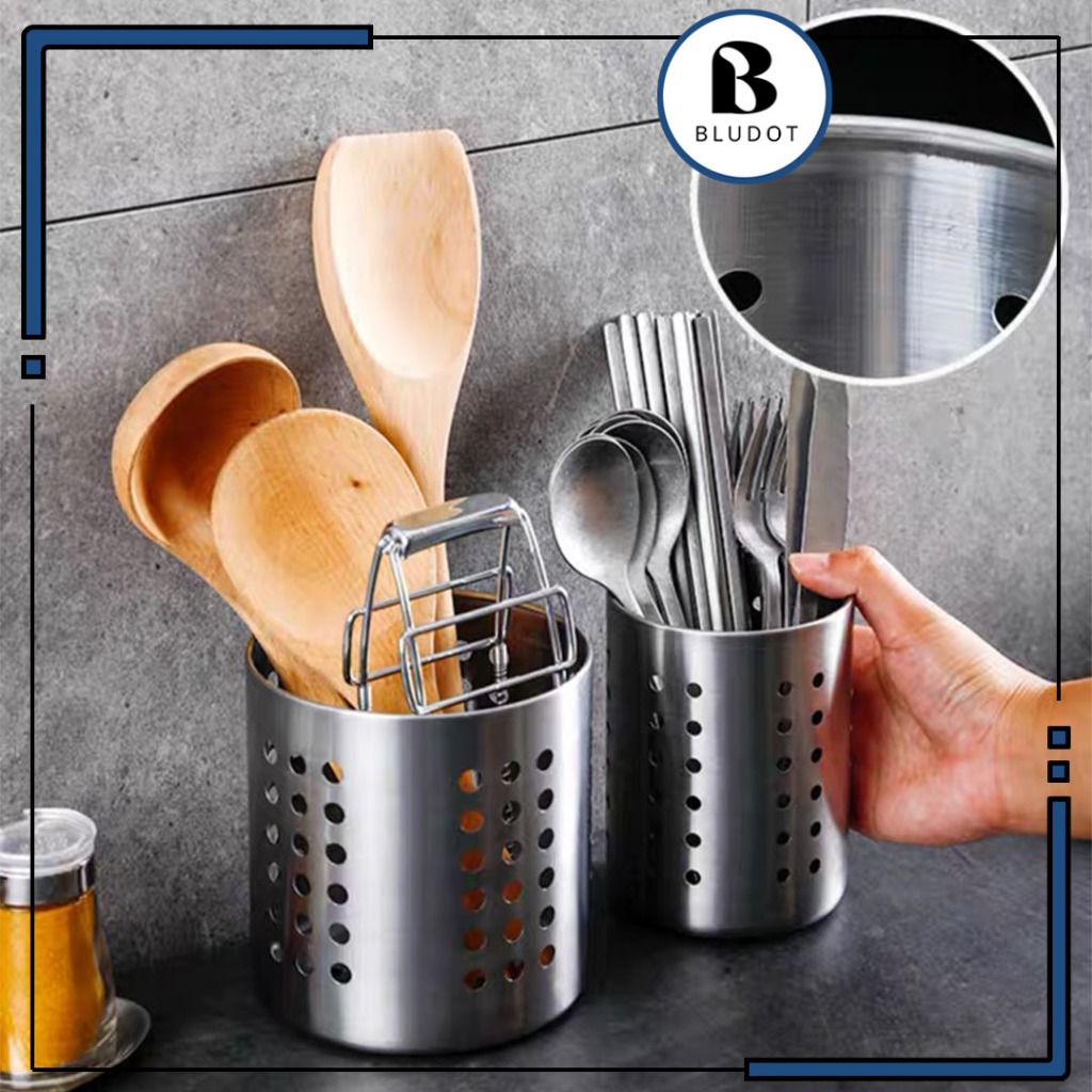 STAINLESS STEEL CUTLERY STAND TRAY KITCHEN UTENSIL RACK BEKAS KUTLERI RAK PERALATAN DAPUR CUTLERY RACK CUTLERY HOLDER