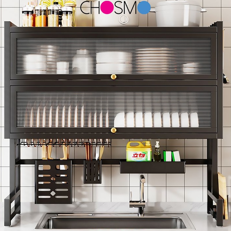 Rak Pinggan Sinki Mangkuk Stainless Steel Rak Dapur Drying Rack Dish Kitchen Organizer Rack Sink Dish Drainer